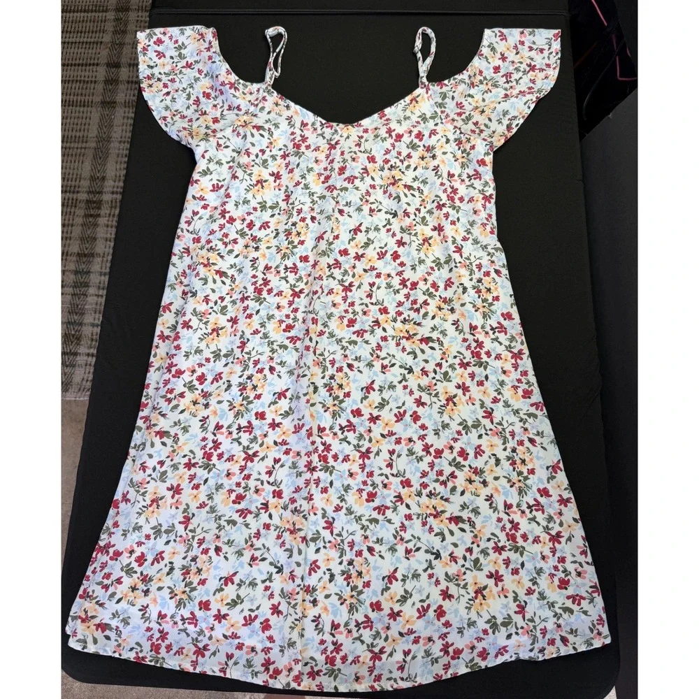 Abercrombie & Fitch Dress Small Floral Cold Shoulder Mini Boho Sun Cottagecore